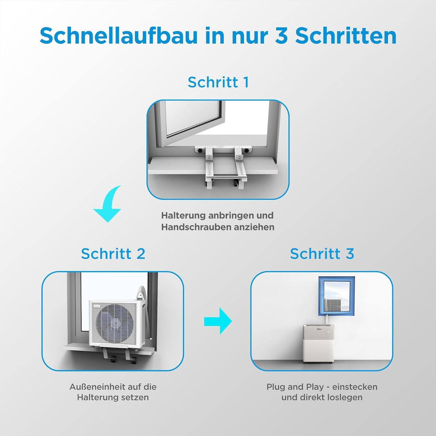 Midea PortaSplit-E Tragbare Klimaanlage 12000 BTU Heizung Kühlung, Fernbedienung
