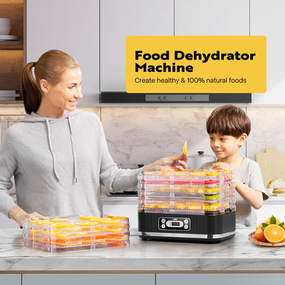 VIVOHOME Dörrautomat mit 8 Einlegefächern 400W BPA frei Dörrgerät mit Temperaturregler von 35°C bis 70°C inkl.72H Timer und Rezept für Fleisch,Obst,Haustier-Leckereiene