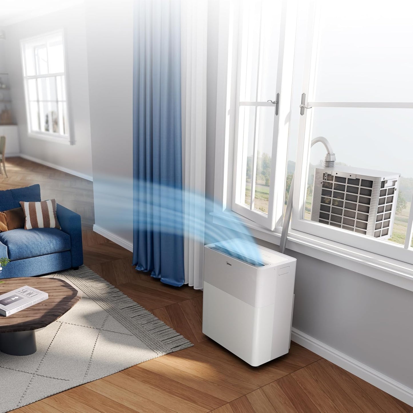 Midea PortaSplit-E Tragbare Klimaanlage 12000 BTU Heizung Kühlung, Fernbedienung